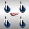 Service Caster 5 Inch 316SS Solid Polyurethane Swivel 1-1/8 Inch Expanding Stem Caster Set SCC SCC-SS316EX20S514-SPUS-118-4 - alternate 4